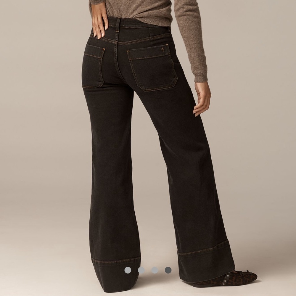 Pilcro Curvy Jeans Size 31 Tall Black Shadow Wash High Rise Wide Leg - Picture 2 of 12